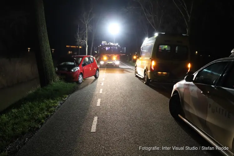 Auto tegen boom gereden in Purmer