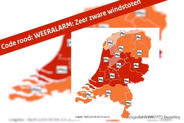 WEERALARM: Zeer zware windstoten