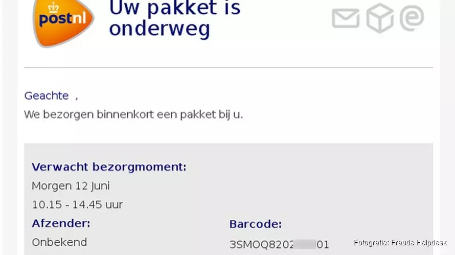 Let op: nep-mail van PostNL in omloop